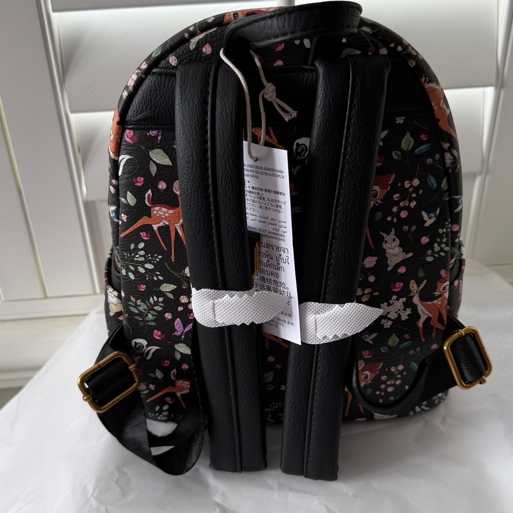 Disney Bambi Loungefly Backpack Mini Purse 2025 Forest Friends Print Black NWT - Picture 4 of 5